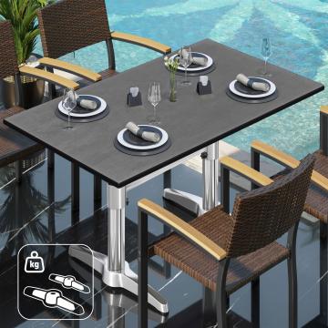 CPBL | HPL Bistrotisch | B:T:H 120 x 70 x 78 cm | Anthrazit / Aluminium | Zusatzgewicht | Rechteckig