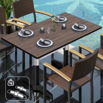 CPBL | HPL Bistrotisch | B:T:H 120 x 70 x 78 cm | Wenge / Aluminium | Zusatzgewicht | Rechteckig