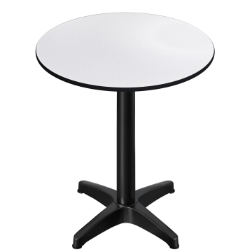 CPBL | HPL Compact Bistro Tavolo da Stare | Ø 70 x 110 cm | + Peso Aggiuntivo | Bianco / Nero