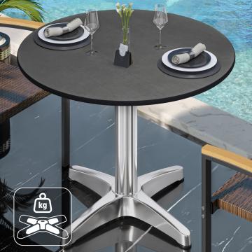 CPBL | HPL Bistrotisch | Ø:H 70 x 78 cm | Anthrazit / Aluminium | Zusatzgewicht | Rund