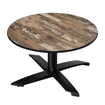 CPTG | Bistro Loungetisch | Ø:H 70 x 39 cm | Vintage Old / Aluminium Schwarz | Zusatzgewicht