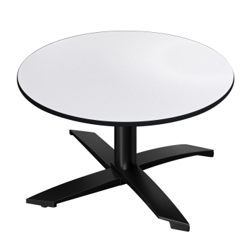 CPTG | Bistro Loungetisch | Ø:H 70 x 39 cm | Weiß / Aluminium Schwarz | Zusatzgewicht