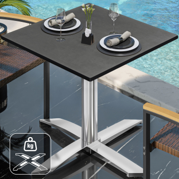 CPTG | Bistro Tisch | B:T:H 70 x 70 x 76 cm | Anthrazit / Aluminium | Zusatzgewicht