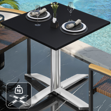 CPTG | Bistro Tisch | B:T:H 70 x 70 x 76 cm | Schwarz / Aluminium | Zusatzgewicht