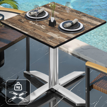 CPTG | Bistro Tisch | B:T:H 70 x 70 x 76 cm | Vintage Old / Aluminium | Zusatzgewicht