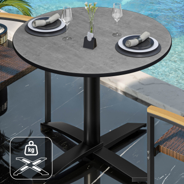 CPTG | Bistro Tisch | Ø:H 60 x 75 cm | Beton / Aluminium Schwarz | Zusatzgewicht