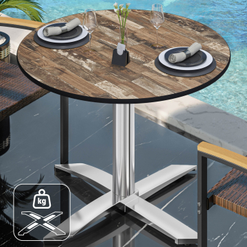 CPTG | Bistro Tisch | Ø:H 60 x 75 cm | Vintage Old / Aluminium | Zusatzgewicht