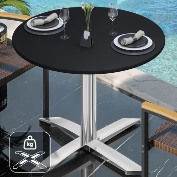 CPTG | Bistro Tisch | Ø:H 60 x 76 cm | Schwarz / Aluminium | Zusatzgewicht