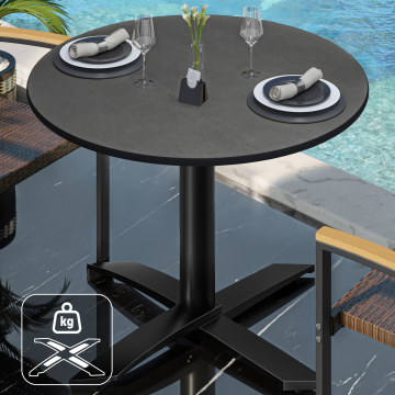 CPTG | Bistro Tisch | Ø:H 70 x 75 cm | Anthrazit / Aluminium Schwarz | Zusatzgewicht