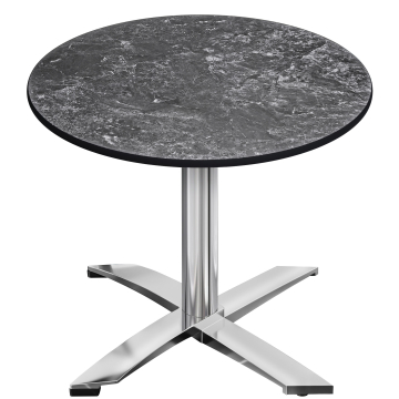 CPTG | Bistro Tisch | Ø:H 70 x 75 cm | Felsen / Aluminium | Klappbar/ Zusatzgewicht