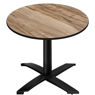 CPTG | Bistro Tisch | Ø:H 70 x 76 cm | Sheesham / Aluminium Schwarz | Klappbar/ Zusatzgewicht