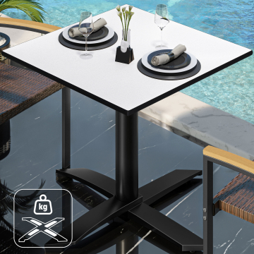 CPTG | Bistrobord | B:D:H 70 x 70 x 75 cm | Vit / Aluminium Svart | Extra vikt