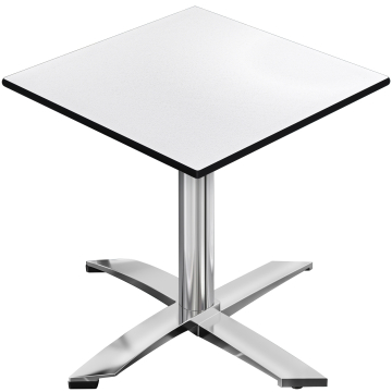 CPTG | Mesa Bistro | An:Pr:Al 60 x 60 x 75 cm | Blanco / Aluminio | Plegable/ Peso adicional