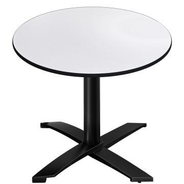 CPTG | Table Bistro | Ø:H 60 x 75 cm | Blanc / Aluminium Noir | Pliable/ Poids supplémentaire