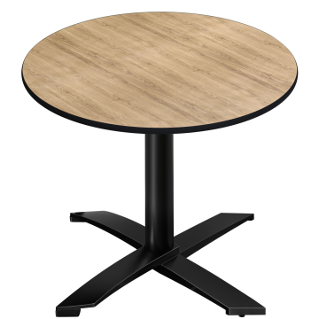 CPTG | Table Bistro | Ø:H 60 x 75 cm | Chêne / Aluminium Noir | Pliable/ Poids supplémentaire