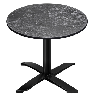 CPTG | Table Bistro | Ø:H 60 x 75 cm | Roche / Aluminium Noir | Pliable/ Poids supplémentaire