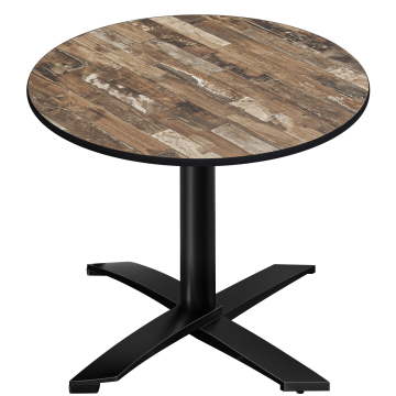 CPTG | Table Bistro | Ø:H 60 x 75 cm | Vintage Old / Aluminium Noir | Pliable/ Poids supplémentaire