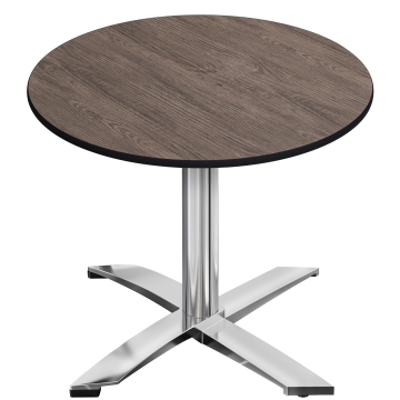 CPTG | Table Bistro | Ø:H 60 x 75 cm | Wengé clair / Aluminium | Pliable/ Poids supplémentaire