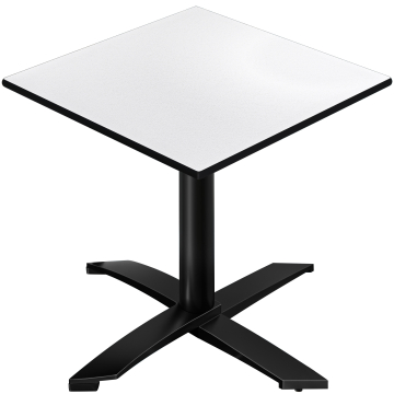 CPTG | Table Bistro | L:P:H 70 x 70 x 75 cm | Blanc / Aluminium Noir | Pliable/ Poids supplémentaire