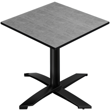 CPTG | Table Bistro | L:P:H 70 x 70 x 75 cm | Béton / Aluminium Noir | Pliable/ Poids supplémentaire