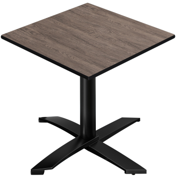 CPTG | Table Bistro | L:P:H 70 x 70 x 75 cm | Light Wenge / Aluminium Noir | Pliable/ Poids supplémentaire