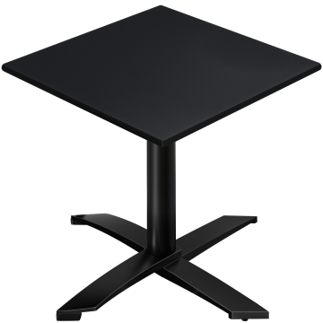 CPTG | Table Bistro | L:P:H 70 x 70 x 75 cm | Noir / Aluminium Noir | Pliable/ Poids supplémentaire