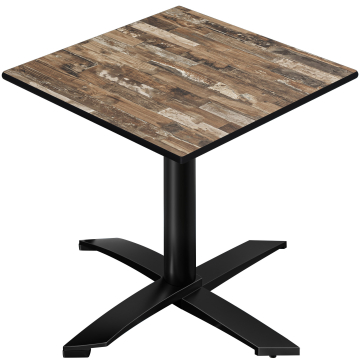 CPTG | Table Bistro | L:P:H 70 x 70 x 75 cm | Vintage Old / Aluminium Noir | Pliable/ Poids supplémentaire