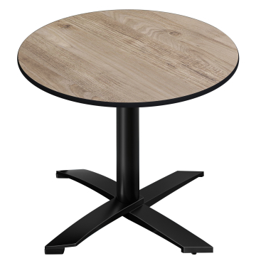 CPTG | Table de bistrot | Ø:H 70 x 75 cm | Chêne rustique / Aluminium noir | Pliable/ Poids supplémentaire