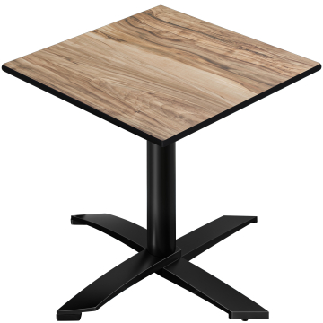 CPTG | Table de bistrot | L:P:H 60 x 60 x 75 cm | Sheesham / Aluminium Noir | Pliable/ Poids supplémentaire
