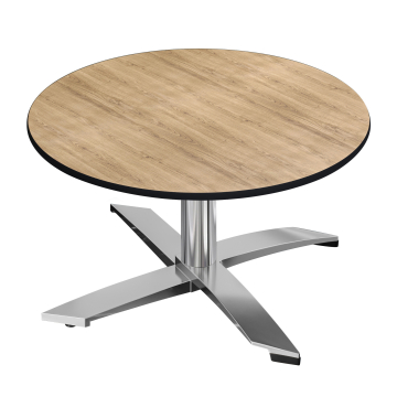 CPTG | Bistro Loungetisch | Ø:H 70 x 39 cm | Eiche / Aluminium | Klappbar/ Zusatzgewicht