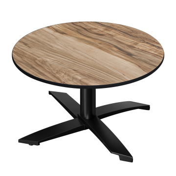 CPTG | Bistro Loungetisch | Ø:H 60 x 39 cm | Sheesham / Aluminium Schwarz | Klappbar/ Zusatzgewicht