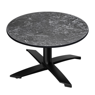 CPTG | Bistro Loungetisch | Ø:H 60 x 39 cm | Felsen / Aluminium Schwarz | Zusatzgewicht