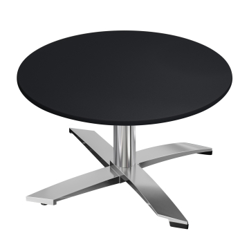 CPTG | Bistro Loungetisch | Ø:H 70 x 39 cm | Schwarz / Aluminium | Zusatzgewicht