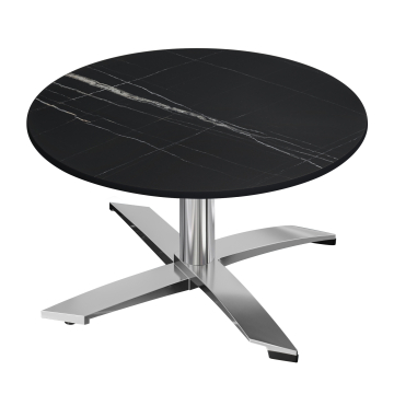 CPTG | Bistro Loungetisch | Ø:H 70 x 39 cm | Schwarz Marmor / Aluminium | Zusatzgewicht