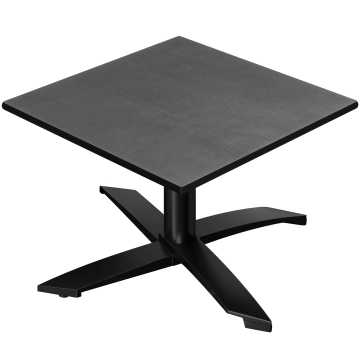 CPTG | Bistro Loungetisch | B:T:H 60 x 60 x 39 cm | Anthrazit / Aluminium Schwarz | Klappbar/ Zusatz