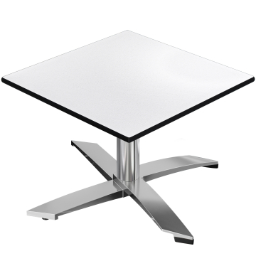 CPTG | Bistro Loungetisch | B:T:H 70 x 70 x 39 cm | Weiß / Aluminium | Klappbar/ Zusatzgewicht