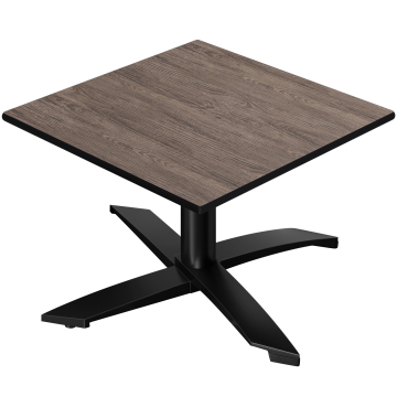 CPTG | Bistro Loungetisch | B:T:H 60 x 60 x 39 cm | Light Wenge / Aluminium Schwarz | Zusatzgewicht