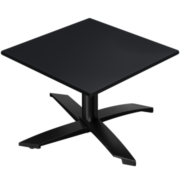CPTG | Bistro Loungetisch | B:T:H 70 x 70 x 39 cm | Schwarz / Aluminium Schwarz | Zusatzgewicht