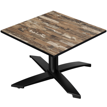CPTG | Bistro Loungetisch | B:T:H 60 x 60 x 39 cm | Vintage Old / Aluminium Schwarz | Zusatzgewicht