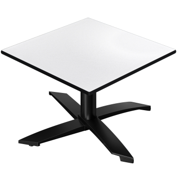 CPTG | Bistro Loungetisch | B:T:H 70 x 70 x 39 cm | Weiß / Aluminium Schwarz | Zusatzgewicht