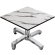 CPBC | Table basse compacte | L:PR:H 70 x 70 x 42 cm | Marbre blanc / Aluminium | Pliable | Poids su