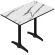 CPBL | HPL Compact Bistro High Table | 130 x 80 x 110 cm | White Marble / Black | Rectangular