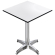 CPBL | HPL Mesa de bistró compacta de pie | 70 x 70 x 110 cm | Plegable + peso adicional | Blanco /