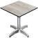 CPBL | HPL Bistrobord | B:D:H 70 x 70 x 78 cm | Ekvit / aluminium | Hopfällbart + extra vikt | Fyrkantigt