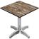 CPBL | HPL Bistro Table | W:D:H 70 x 70 x 78 cm | Vintage Old / Aluminium | Foldable + additional weight | Square