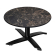 CPTG | Bistro Loungetisch | Ø:H 60 x 39 cm | Cappuccino-Marmor / Aluminium Schwarz | Klappbar/ Zusat