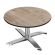 CPTG | Bistro Loungetisch | Ø:H 70 x 39 cm | Rustikal Eiche / Aluminium | Zusatzgewicht