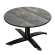 CPTG | Bistro Loungetisch | Ø:H 70 x 39 cm | Rustikal Kiefer / Aluminium Schwarz | Zusatzgewicht
