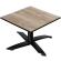 CPTG | Bistro Loungetisch | B:T:H 70 x 70 x 39 cm | Rustikal Eiche / Aluminium Schwarz | Klappbar/ Z