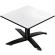 CPTG | Bistro lounge bord | B:D:H 60 x 60 x 39 cm | Vit / Aluminium Svart | Fällbart/ extra vikt